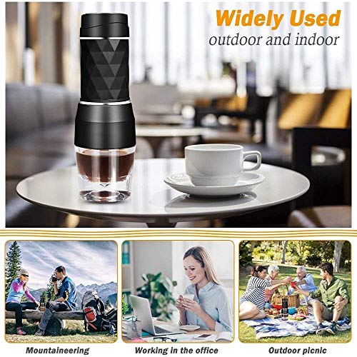 MaSYZBF Tragbare manuelle Espressomaschine, handliche Espressomaschine, tragbare 2-in-1-Kaffeemaschine für Kapseln und… – Bild 7