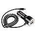 Onite 3.4A Dual USB Car Charger with Coiled Cable (Micro USB Connector), for Samsung Galaxy S7 S6 S5 S4 Active S3, Note 5 4 3 2, LG G4 G3 G2, Motorola G, E, X, Droid Maxx, Turbo, HTC One M8 M9, Black