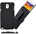 Galaxy Note 3 Holster Belt Clip Case: Stalion Secure Shell & Kickstand Combo (Jet Black) 180° Degree Rotating Locking Swivel + Shockproof Protection (Not for Samsung Galaxy Note 3 Neo)