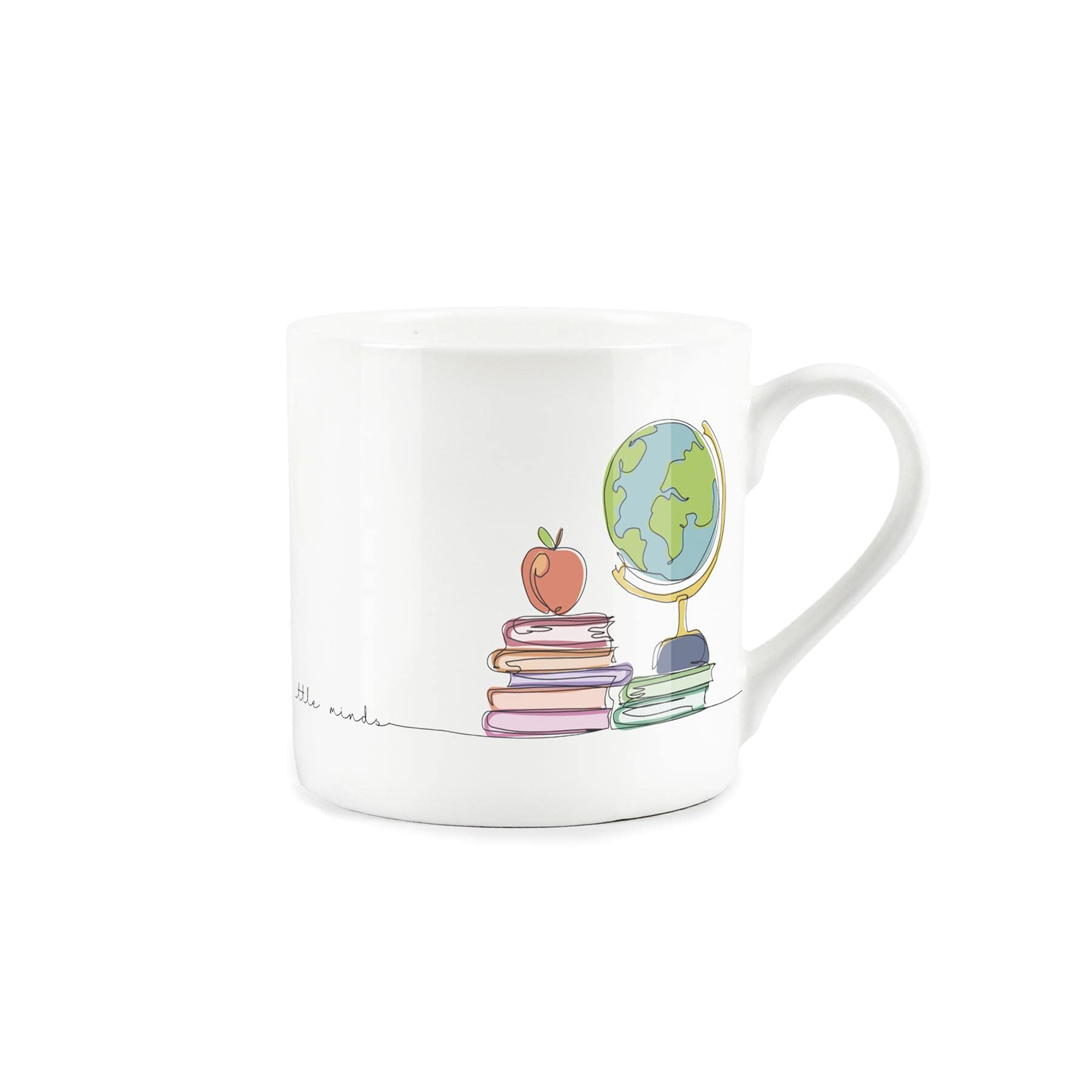 Purely Home Teacher Globe Thank You Mug - Fine Bone China White Mug Coffee/Tea School Teacher Present Gift