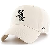 47 Brand MLB Natural Primary Logo Clean Up Adjustable Baseball Cap Hat, Adult One Size Fits All