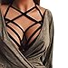 Han Shi Bustier Top, Women Hollow Out Elastic Cage Bra Bandage Adjusted Strap Halter Bra (Black, L)