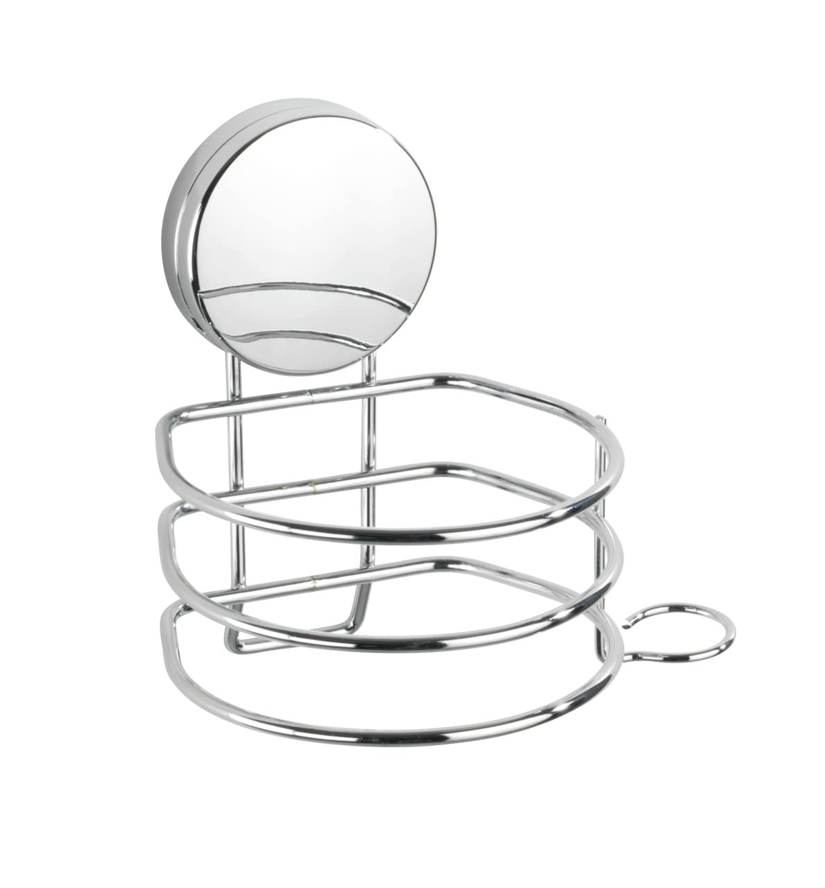 WENKO Static-Loc Plus Osimo Hair Dryer Holder-No Drilling Required, Steel, Chrome, 14 x 13 x 11 cm