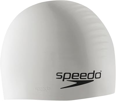 Speedo Unisex Silicone Swim Cap White One Size UK
