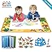 Aqua Magic Doodle Mat Water Doodle Drawing Mat Dinosaur Toy Set - Bundle Includes Painting Coloring Mat, Dinosaur Coloring Book, 12 Dinosaurs Toys - For Boys Girls Age 3 -12 Years old to etch a sketch