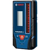 BOSCH LR10 500 Ft. Red-Beam Rotary Laser Receiver | Dual-sided LED display, adjustable audio, heavy-duty magnets, contractors, stable mounting, surveying, construction, outdoor