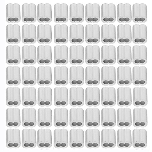 100 Pcs 1/16-inch Wire Rope Aluminum Sleeves Clip Fittings Cable Crimps, 10 pcs M2 Stainless Steel Thimble Combo, 6-Pcs Turnbuckle Tension Wire Rope with Eye&Hook (M4), Stainless Steel Kit, Aunifun - Thumbnail 2