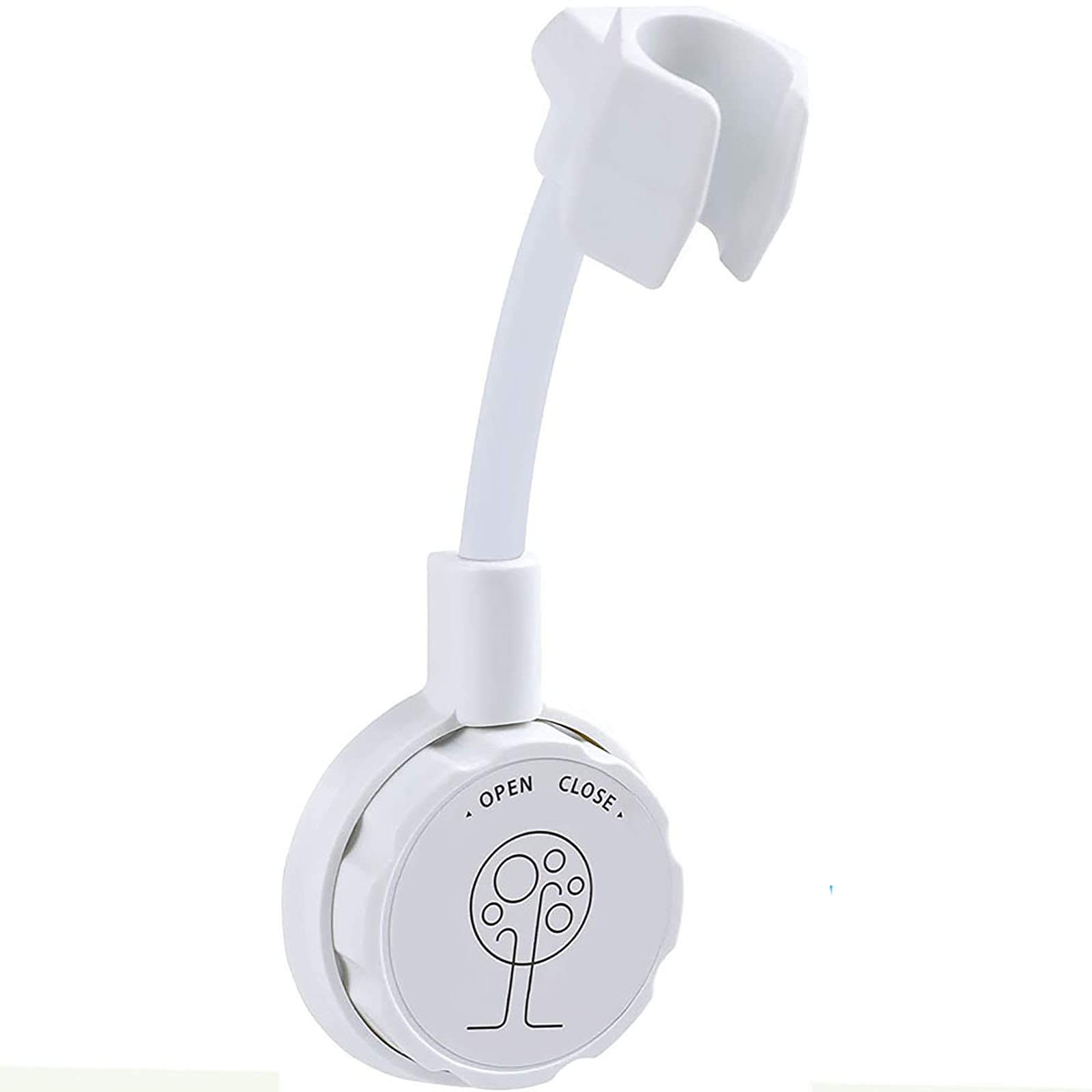 TOP-MAX Suction Cup Shower Head Holder, Adjustable Suction Cup Shower Head Wall Mount Holder, No-Punching Shower Head Bracket Handheld Showerhead White 1PCS