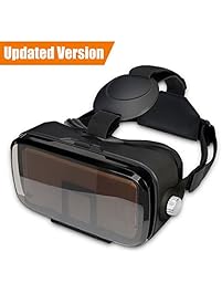 SMAVR 3D VR Immersive Headset Glasses, Virtual Reality Viewer Helmet Goggles, Private Theater for Movie & Games. Adjustable Pupil, Fit for Most Users via iOS & Android Phone within 4.7"-6.2" (Black)