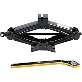 GAOLAOSY 2PCS Car Scissor Jack Kit, with 2 Ton/4,409 lbs Capacity | Heavy Duty Car Lift Jacks Tool, Universal Tire Jack with Ratchet Wrench, Portable Auto Emergency Accessories for Cars SUV MPV