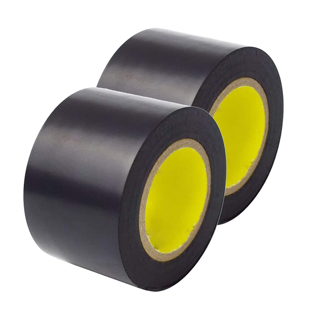 Westspark 2X 2in Electrical tape Black Insulation Tape for Insulating, Repairing and Protecting Electrical Wires
