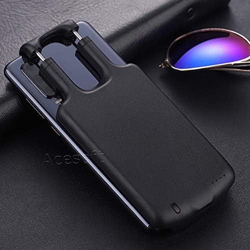 Upgraded [5000mAh] Protective Portable Charging Case Rechargeable Extended Battery Pack Adjustable Size Backup Power Bank Cover fit Google Pixel 4 Verizon - Black