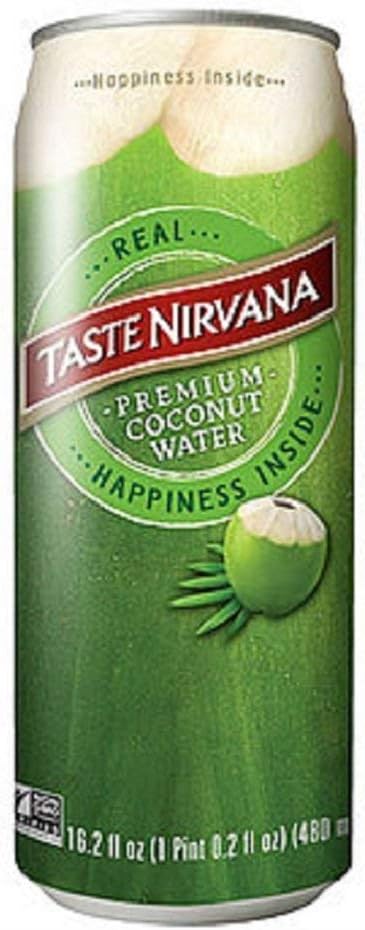 Taste Nirvana Real Coconut Water, Premium Coconut Water, 16.2 Ounce Cans - PACK OF 48