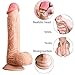 Realistic Dildos Dildo with Strong Suction Cup 8.27inch Lifelike Silicone Dong, Flexible Cock with Curved Shaft and Balls for Vaginal G-spot and Anal Play, Sex Toy for Women Couples