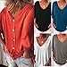 Eaktool Womens Tops,Women Fashion V Neck Three Quarter Sleeve Loose Casual Solid Summer T Shirts