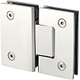 Alise Glass Shower Door Hinges, 180 Degree Shower Door Hinges for Glass Doors,Heavy Duty Stainless Steel Cabinet Hinges,Frameless Shower Doors Hardware Replacement Part,Polished Chrome