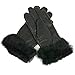 Alpine Swiss Womens Leather Dressy Gloves Faux Fur Trim Cuff Thermal Lining Black Large