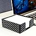 Zodaca [Dot Pattern] Soft Touch Desktop Square Memo Pad Note Holder 4 x 4 inch, 340 Sheets Capacity, Black with White Dot