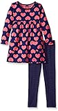Gerber Girls' Dress and Legging Set, Hearts, 0-3 Months