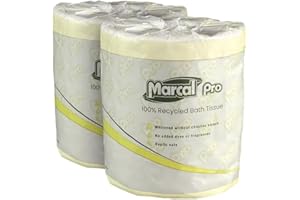 Marcal Toilet Paper 2-Ply, Soft and Absorbent, 96 Rolls, 300 Sheet Bath Tissue, Septic Safe, 100% Recycled, Green Seal® Certi