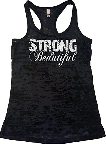 Womens Workout Tank Tops - Strong is Beautiful - Tanks with Saying