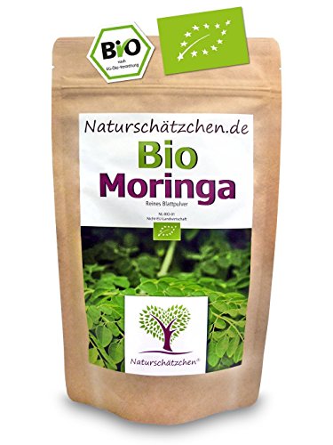 Bio Moringa Pulver (Blattpulver, Moringapulver) in geprüfter Bio-Qualität (DE-ÖKO-022) (250g) (1 x 250 g)