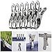 ULTNICE 6 Pack Stainless Steel Large Beach Bath Towel Clips, Heavy Duty Clothes Hanger Clamp- Keep Your Towels From Blowing Away