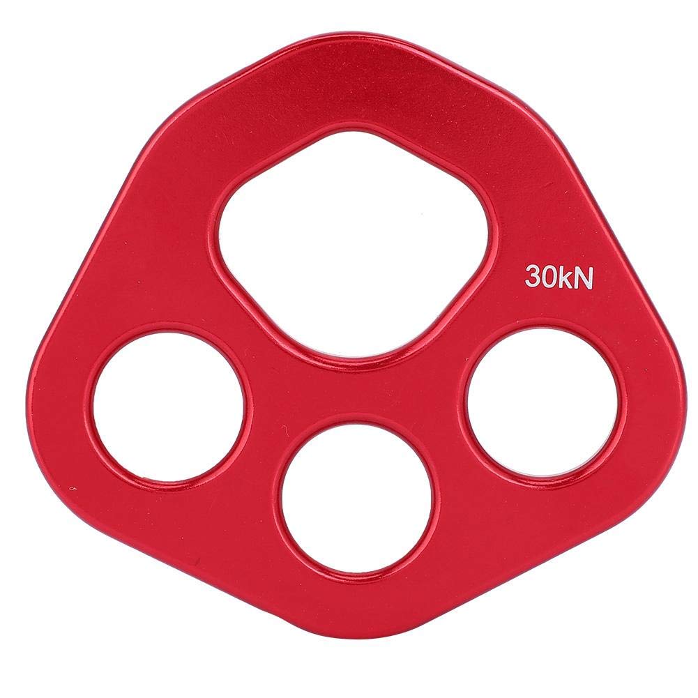 Huairdum Rigging Plate, Aluminum Anti-Rust Outdoor 4 Holes Rigging Plate Rock Climbing Multi Anchor Point Connector Gear