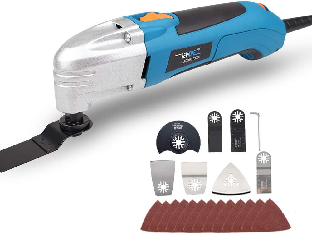 NEWONE 1.8A variable speed multi tool oscillating tool with 36 oscillating saw blade and sand paper (kti 2: with 36pcs accessories)