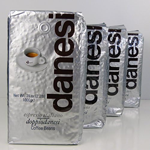 Danesi Doppio Espresso Coffee Beans 100% Arabica (4 x 2.2 lbs Bag)