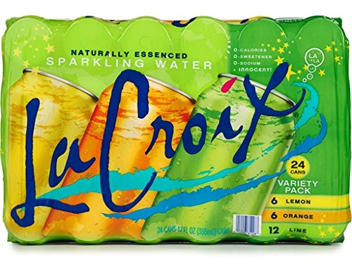 La Croix Sparkling Water Variety Pack 12oz Cans 24 Pack (Lemon,Lime,Orange)