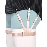 Kedofe Mens Shirt Stays Upgrade Adjustable Elastic Garter Military Shirts Holder with Non-slip Locking Clamps