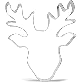 5 inch Large Christmas Reindeer Face Cookie Cutter - Stainless Steel