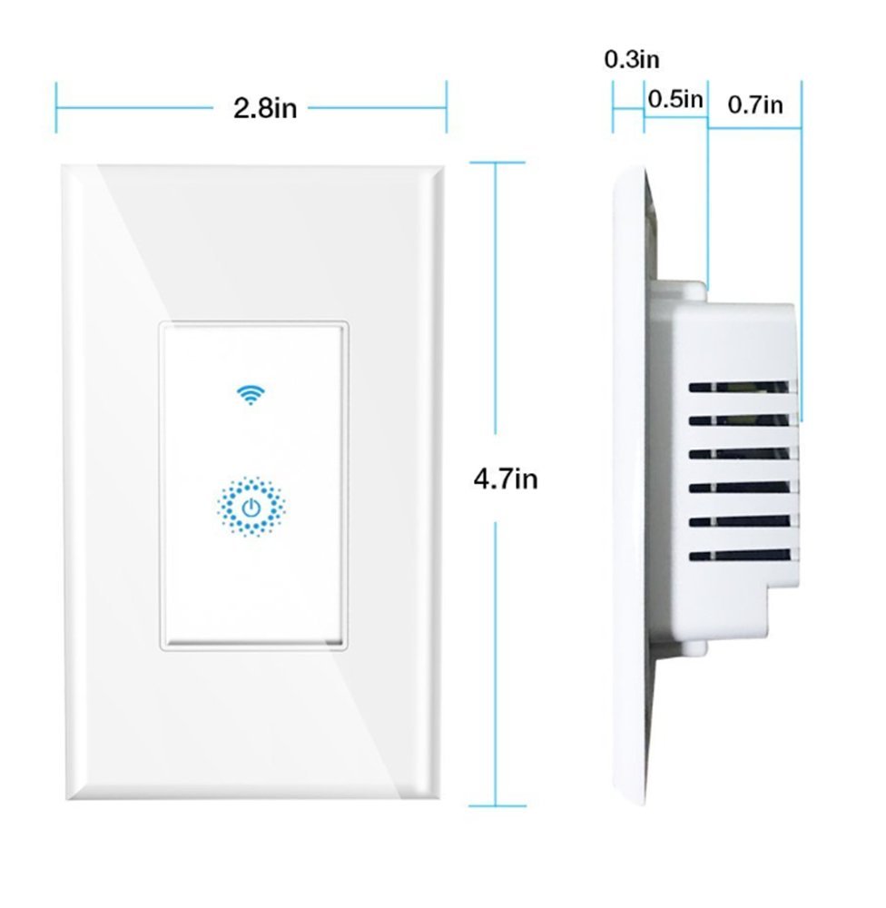 Nexete Smart Wi-Fi Double Light Switch, 2 in1 Single Pole ...