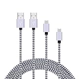 Micro USB Cable (3ft, 6ft), FiveBox 2-Pack Durable Braided Fast Charging/Data Charger Cord for Android Phone, Samsung Galaxy S6 S7 Edge, J3 J5 J7, Note 4/5, Tab, HTC M8 M9, Moto, Blackberry, and More