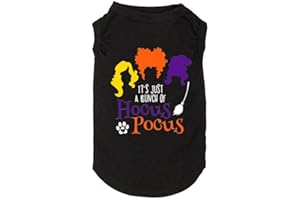WEOKWOCK Halloween Dog Clothes Funy Pumpkin T-Shirt Cute Ghost Dog Bone Print Shirt Small Large Dog Vest Puppy Fall Gift (XX-Large, Black-4)