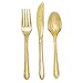 Gold Polka Dot Party Supplies Elegant Metallic Foil Includes Paper Plates, Napkins & Silverware for 8 Guests