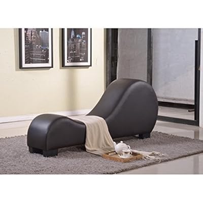Modern Faux Leather Yoga Stretch Chaise Lounge with Foam Upholstery