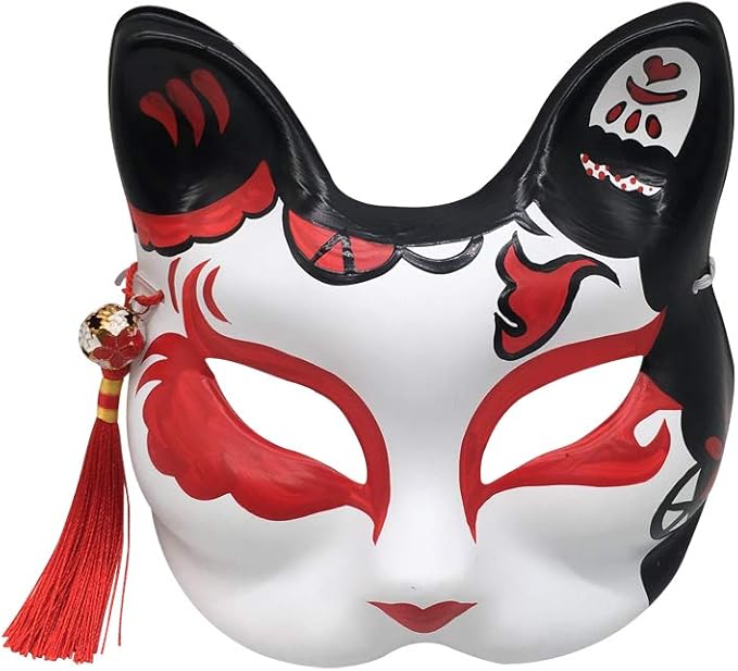 YangYong Kitsune Fox Mask for Christmas Costume,Animal Cosplay Kabuki