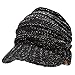 D&Y Women's Beanie Tail Cable Knit Visor Ponytail Beanie Hat with Hair Tie.