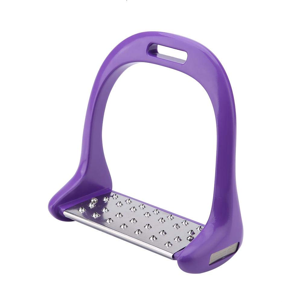 Aluminum Stirrup, Colorful Non-Slip Horse Riding Stirrup Anti-rust Lightweight Equestrian Stirrup With Painting(purple)