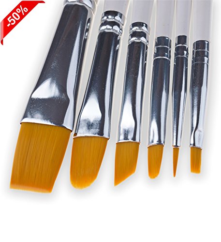 Art Paint Brush Set for Watercolor Acrylic Oil and Face Painting - Premium Quality - One Year Warranty - Bonus Sponge and Pencil - For Kids Students and Professionals - Short Handle