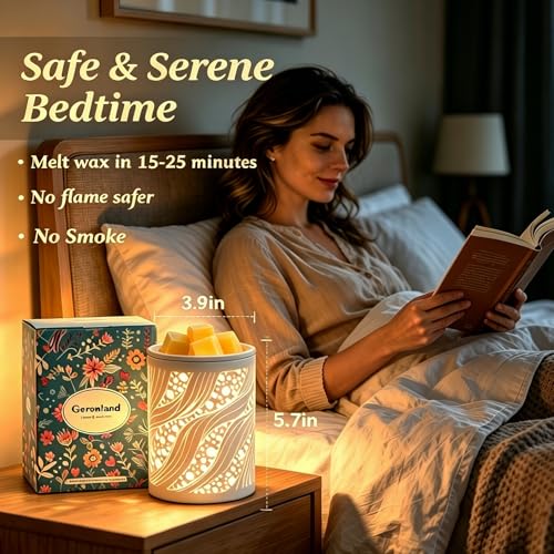 Electric Wax Melt Burner Oil Burner, Ceramic Wax Warmer for Home Office Bedroom, Wax Melts Burner Aromatherapy Gift for Women Mum