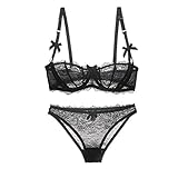 Varsbaby Women's Lumiere Lace Unlined Balconette Bra and Panty Set