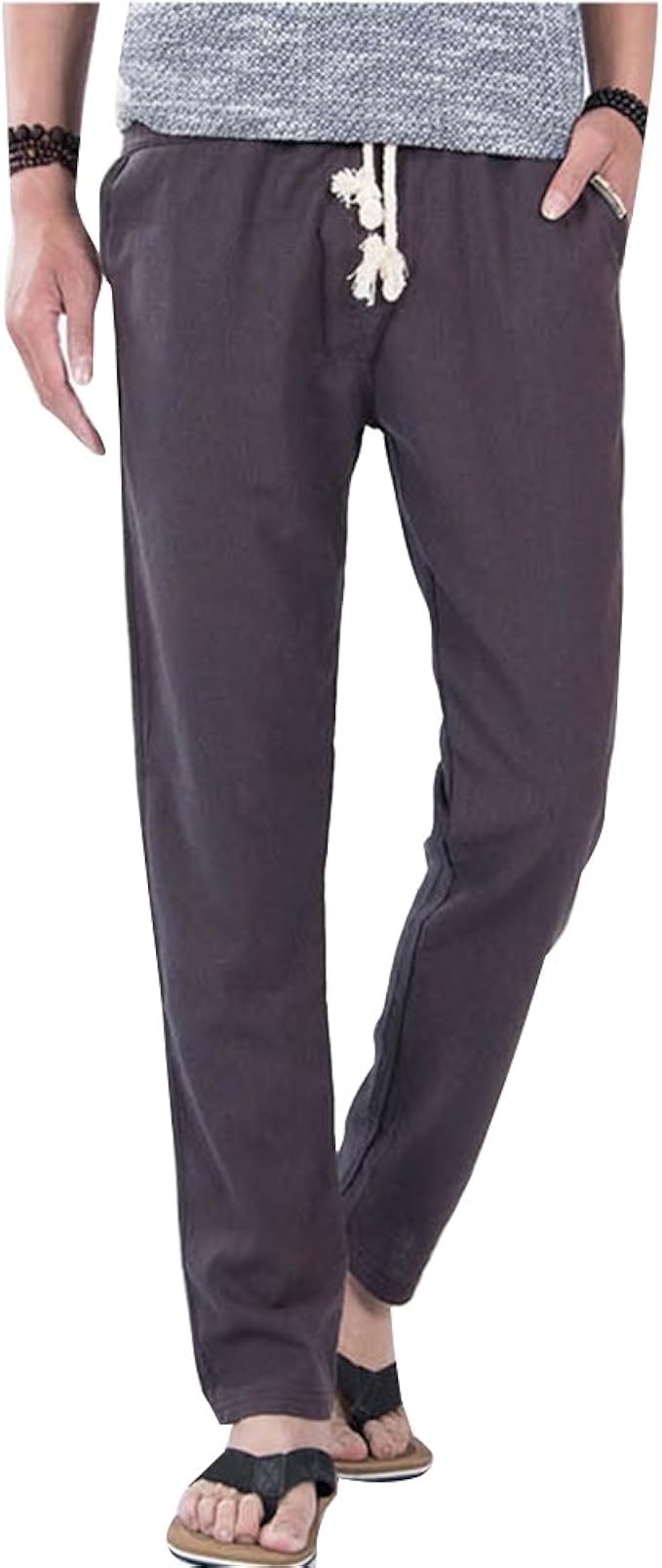 Runyue Herren Freizeithosen Leinenhose Sporthose Für Männer Bequeme Gerade Hosen Beiläufig