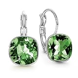 QIANSE Christmas Earrings Gifts for Women Forest Elf Green Hypoallergenic Earrings Emerald Crystals Earrings for Women Girls Birthstone Earrings Women Jewelry Pierced Earrings Birthday Gifts for Wife