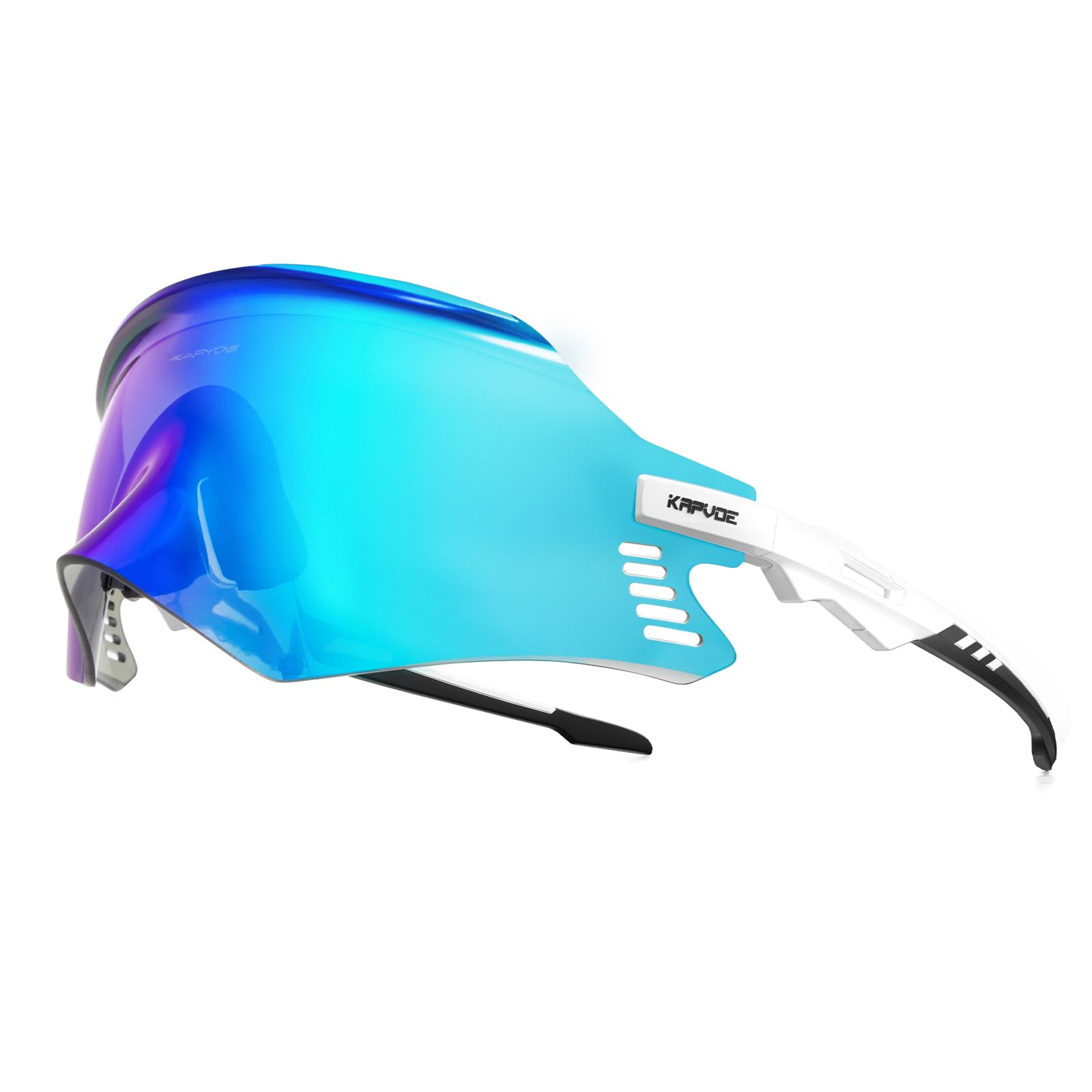 KAPVOE Cycling Glasses MTB Sport Sunglasses Mountain Bike Riding Motorcycle BMX Men Women Blue White 12