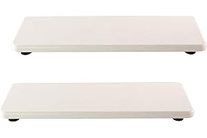 NiuYichee 2 PCS Bathroom Stone Trays, Diatomite Coasters, Kitchen Soap Dish, Water Absorbing Stone Used for Hand Soap & Plants & Cosmetic Bottles in The Modern Home(8.66" * 3.15") White