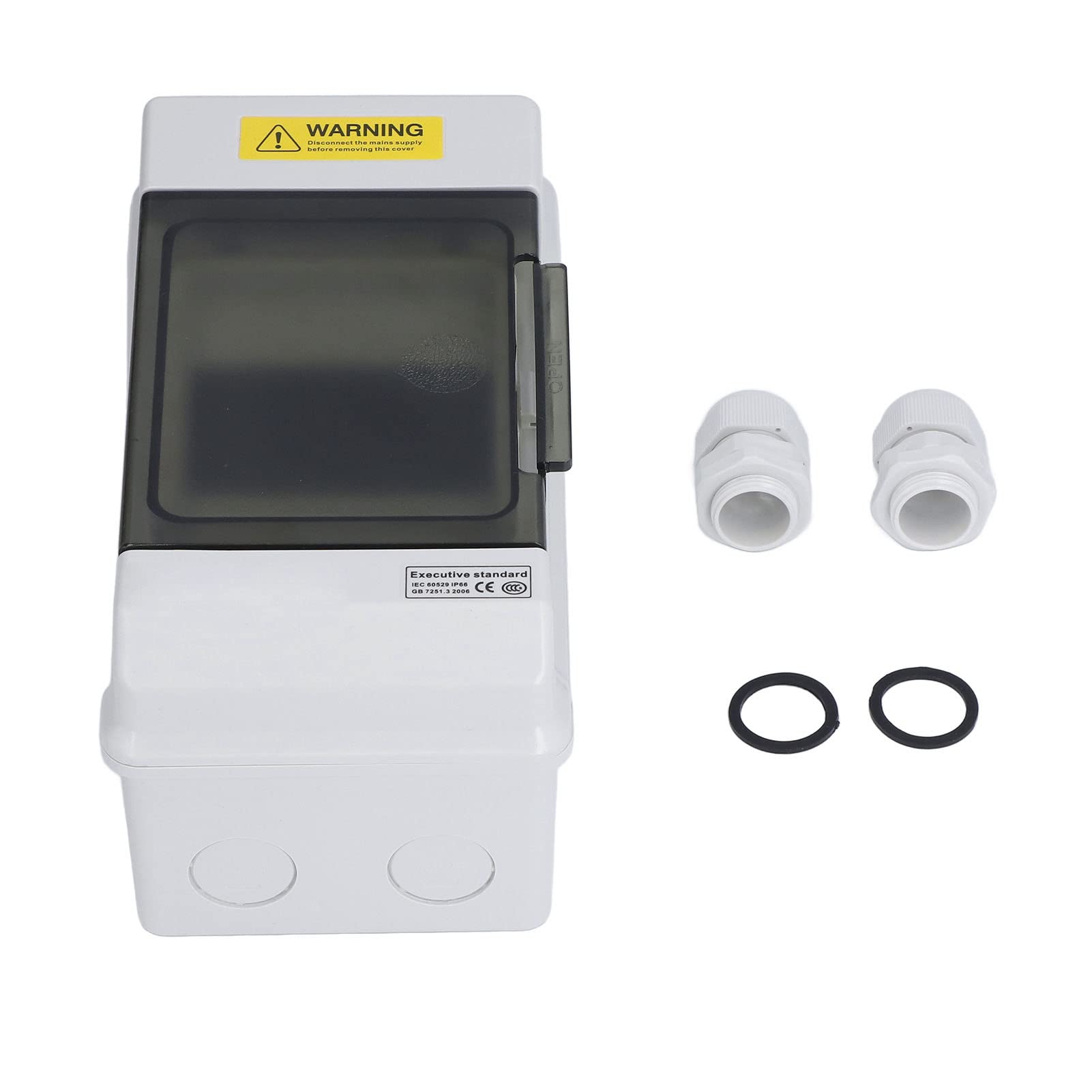 Junction Case, Durable Wide Use 4 Way Distribution Box Transparent Cover DIN Rail Mount for Equipment