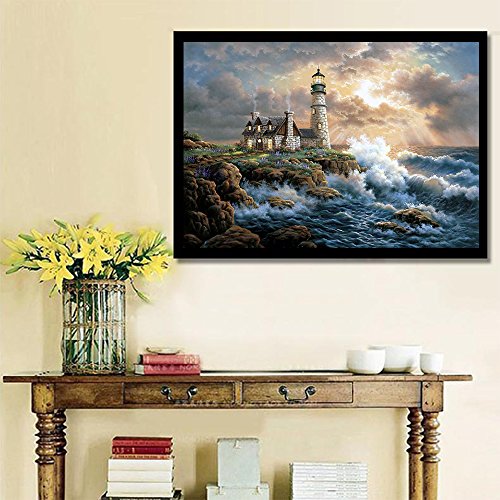 Blxecky 5D DIY Diamond Painting by Number Kits，Lighthouse(14X18inch